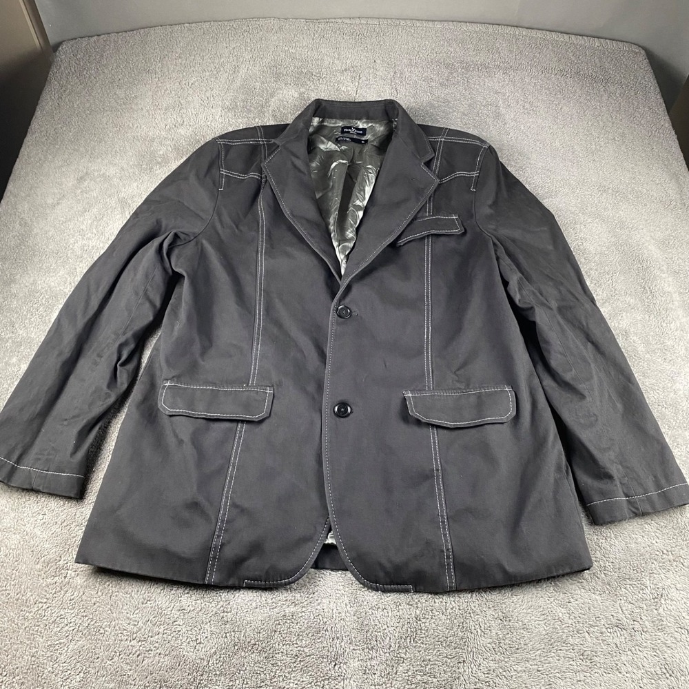 MARC ECKO Blazer Suit Mens XL Black 100% Cotton